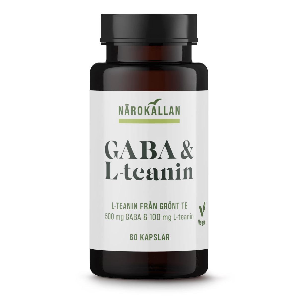 Närokällan – GABA 500 mg ir L-teaninas 100 mg, 60 kapsulių
