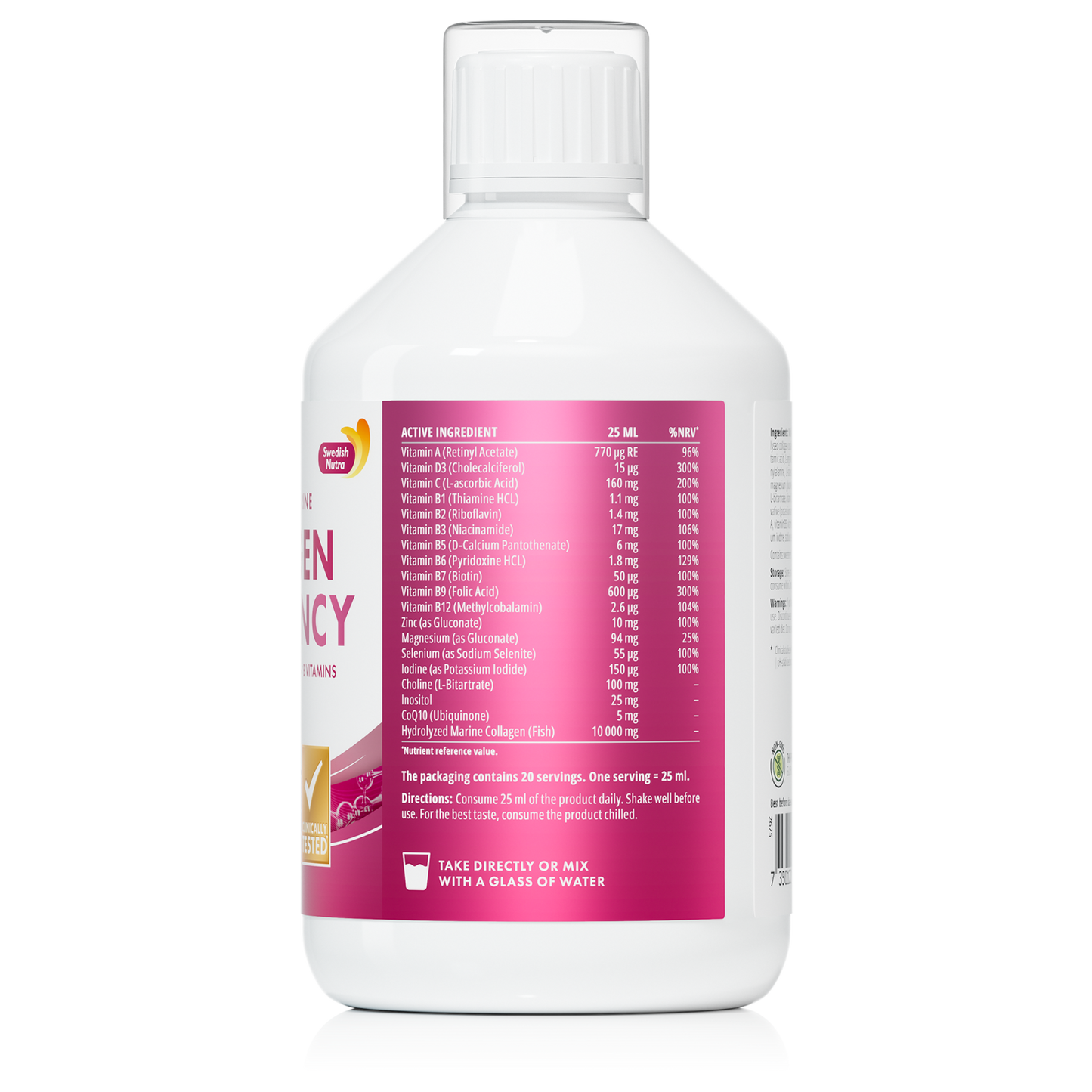 Skystas kolagenas nėštumui su folio rūgštimi Swedish Nutra 500 ml