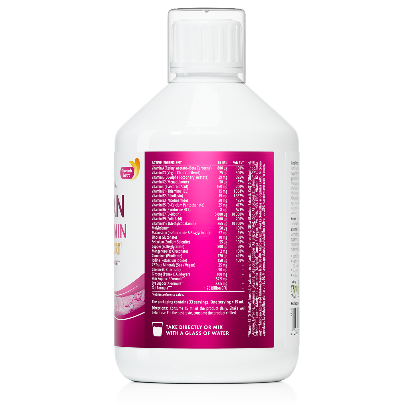 Skysti multivitaminai moterims su biotinu, hialurono rūgštimi, siliciu ir vitaminais - Swedish Nutra Woman Multivitamin
