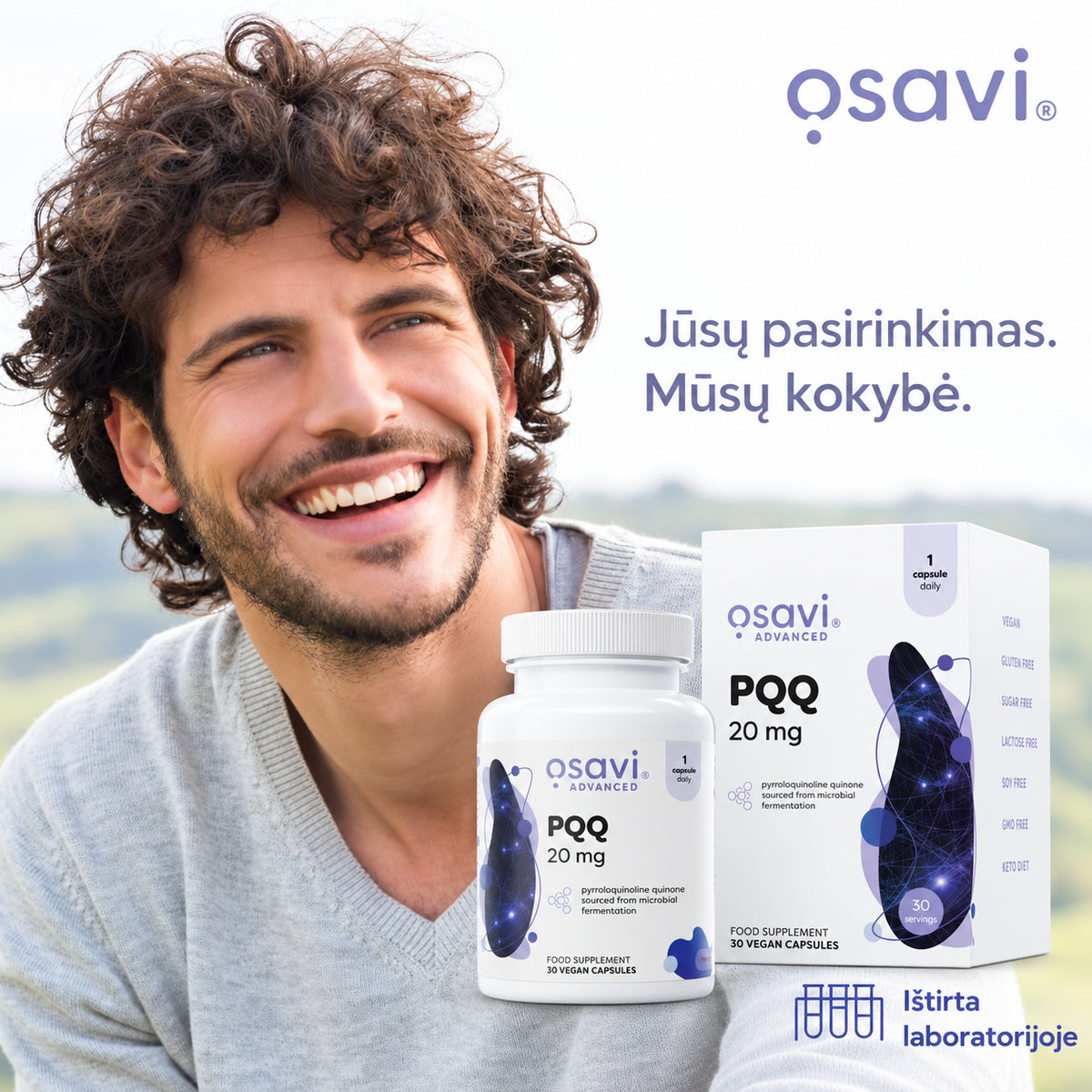 Osavi PQQ 20 mg – laboratorijoje ištirtas papildas, vyro nuotrauka