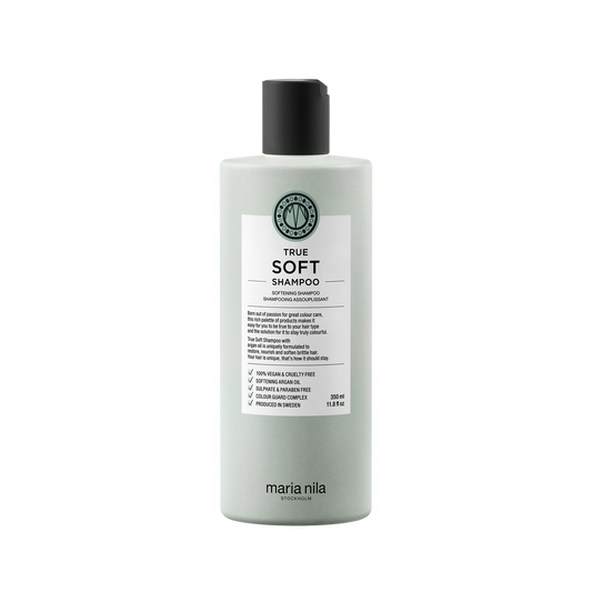 Maria Nila - Švelnus šampūnas sausiems plaukams minkština, drėkina ir stiprina plauko struktūrą bei sumažina vėlimąsi ir elektrinimąsi.