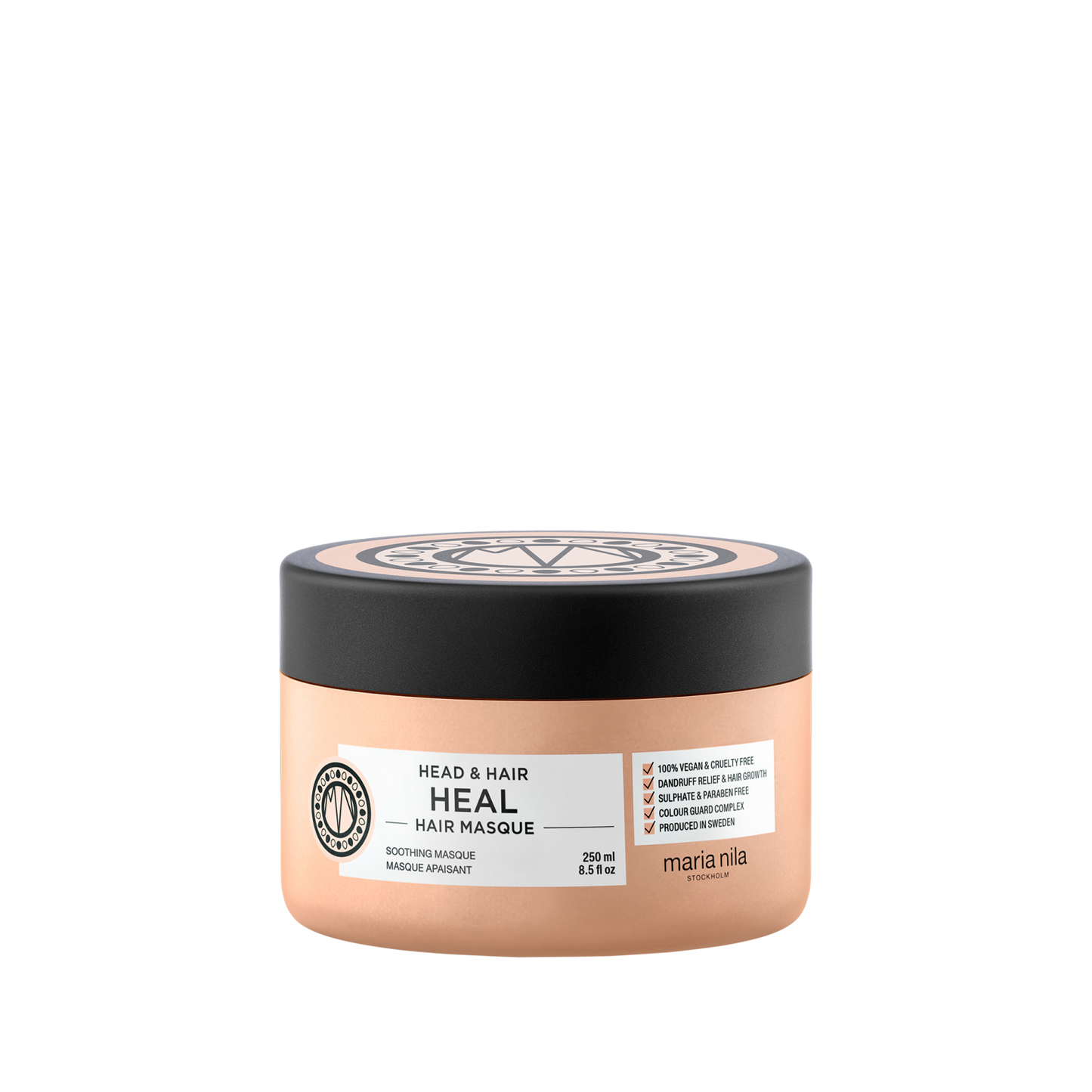 Maria Nila plaukų kaukė - raminamoji ir plaukų augimą skatinanti priemonė, gydo ir apsaugo nuo pleiskanų ir galvos odos problemų. Raminančios ir gydomosios savybės.
