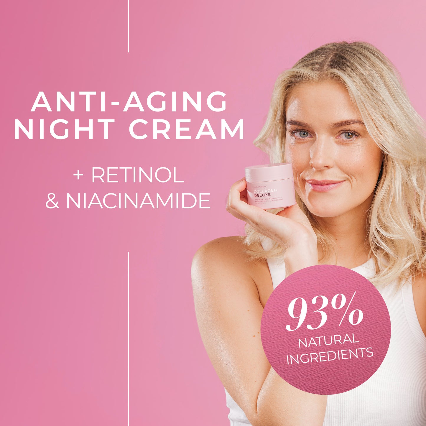 Naktinis kremas kosmetinėje – dalis Deluxe Retinol dieninio ir naktinio kremo serijos.