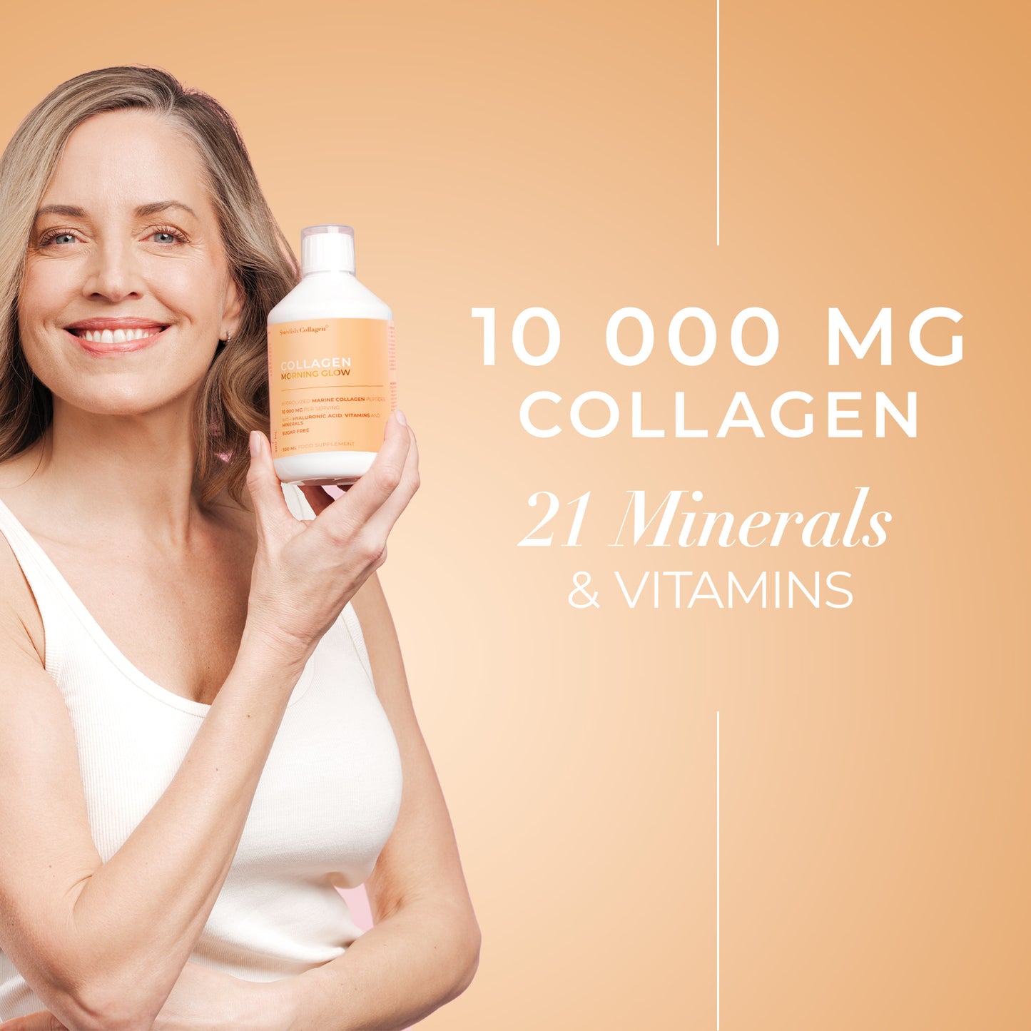 Collagen Morning Glow pakuotė – maisto papildas grožiui ir energijai, palaikantis odą, plaukus ir nagus.