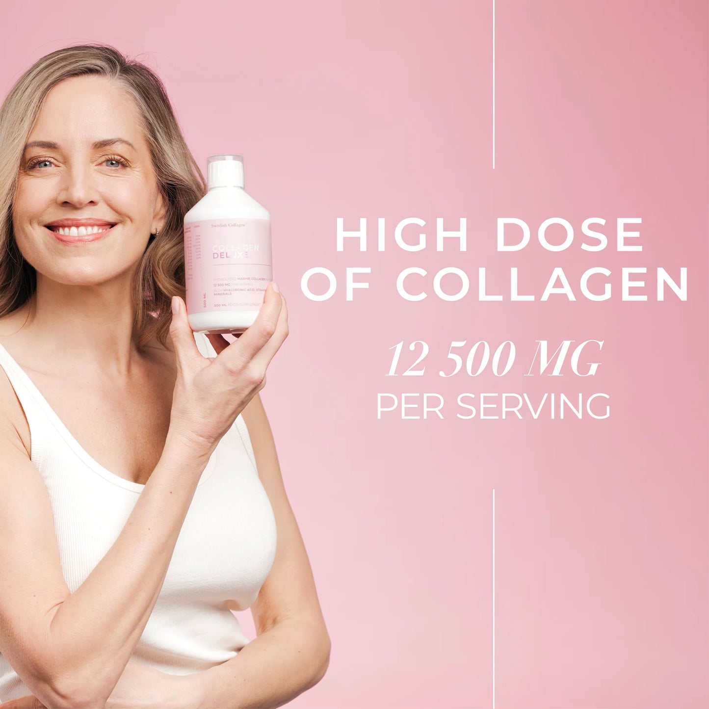 Dienos dozė - 25ml Swedish Collagen Deluxe su 12 500 mg jūrinio kolageno