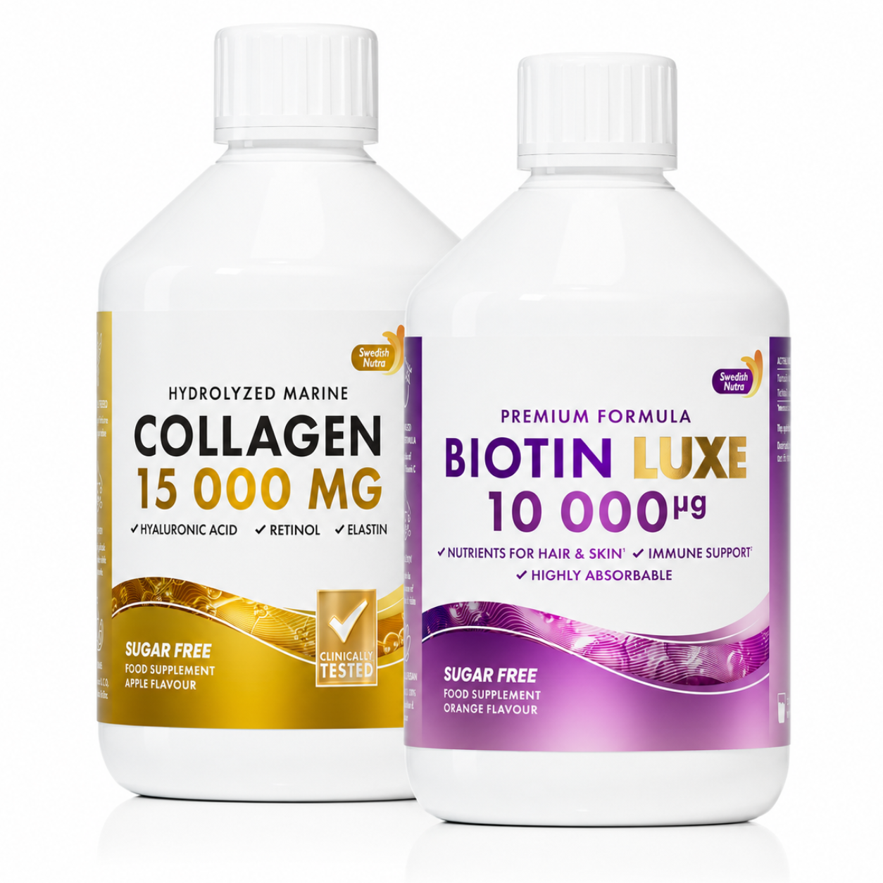 Swedish Nutra Marine Collagen ir Biotin Luxe grožio rinkinys odai, plaukams ir nagams