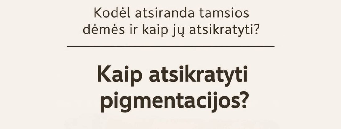 Infografikas apie pigmentaciją: kodėl atsiranda tamsios dėmės ir kaip jų atsikratyti. Pabrėžiama, kad viniferinas yra 62 kartus stipresnis už vitaminą C.