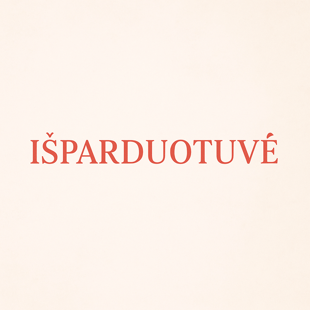 Išparduotuvė – Luminosa.lt kolekcijos viršelio vaizdas su raudonu užrašu šviesiame fone.