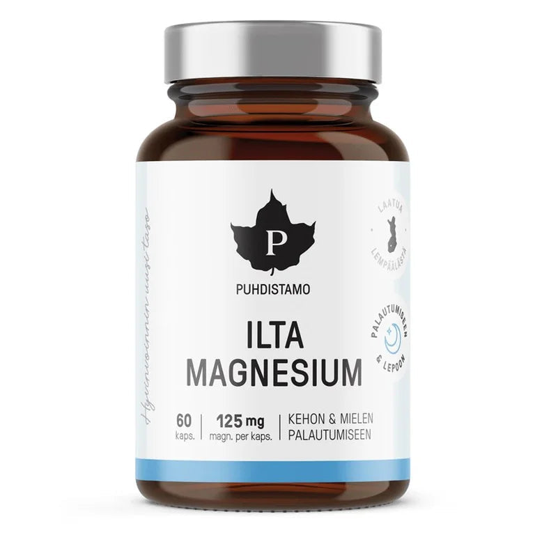 Puhdistamo Ilta Magnesium magnis vakarui, 60 kapsulių