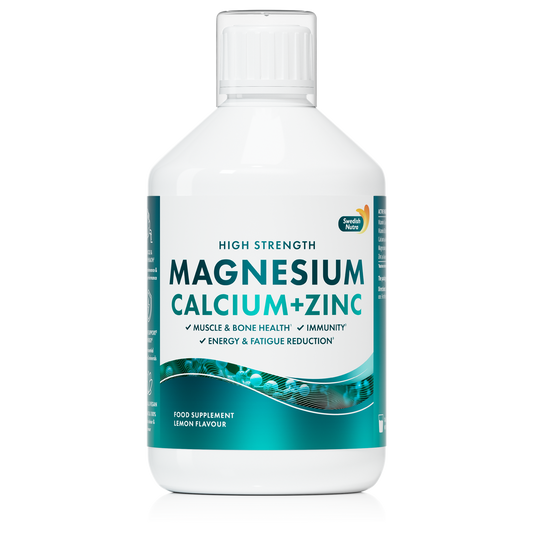 Swedish Nutra Magnesium Calcium Zinc - skystas magnio, kalcio ir cinko kompleksas su vitaminu C ir D3, 500 ml