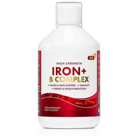     Swedish Nutra Iron + B Complex skystas geležies papildas su vitaminu C ir B grupės vitaminais
