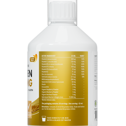 Swedish Nutra 15000 mg Marine Collagen su hialurono rūgštimi ir vitaminais