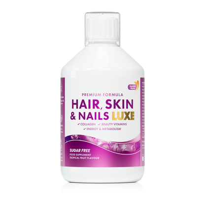 Swedish Nutra grožio papildų rinkinys su kolagenu, hialurono rūgštimi ir Hair Skin Nails Luxe