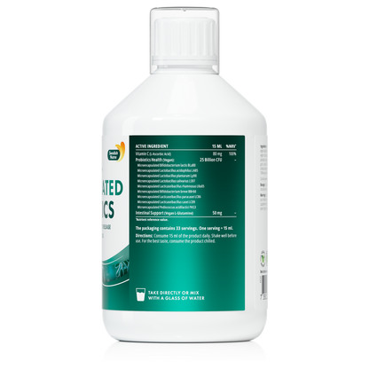 Swedish Nutra - Encapsulated Probiotics Max, skysti probiotikai žarnynui su 25 mlrd. gerųjų bakterijų, 500 ml