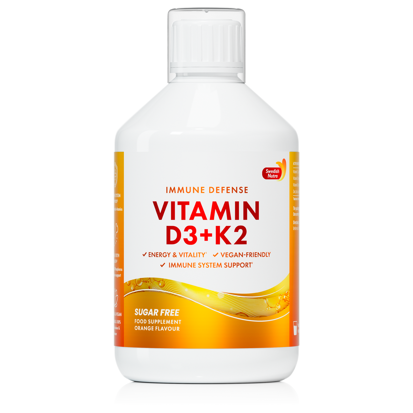     Swedish Nutra Vitamin D3 + K2 skystas papildas su vitaminu C ir cinku imunitetui