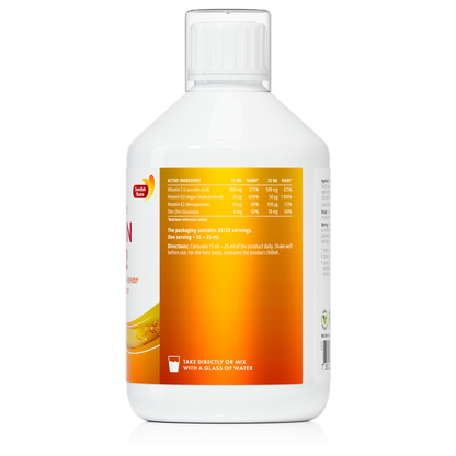     Vitaminas D3 K2 su cinku ir vitaminu C - skystas Swedish Nutra papildas 500 ml