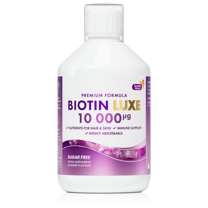 Swedish Nutra Biotin Luxe 10 000 µg skystas biotinas 500 ml