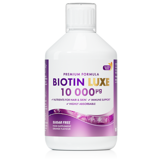 Swedish Nutra Biotin Luxe 10 000 µg skystas biotinas 500 ml