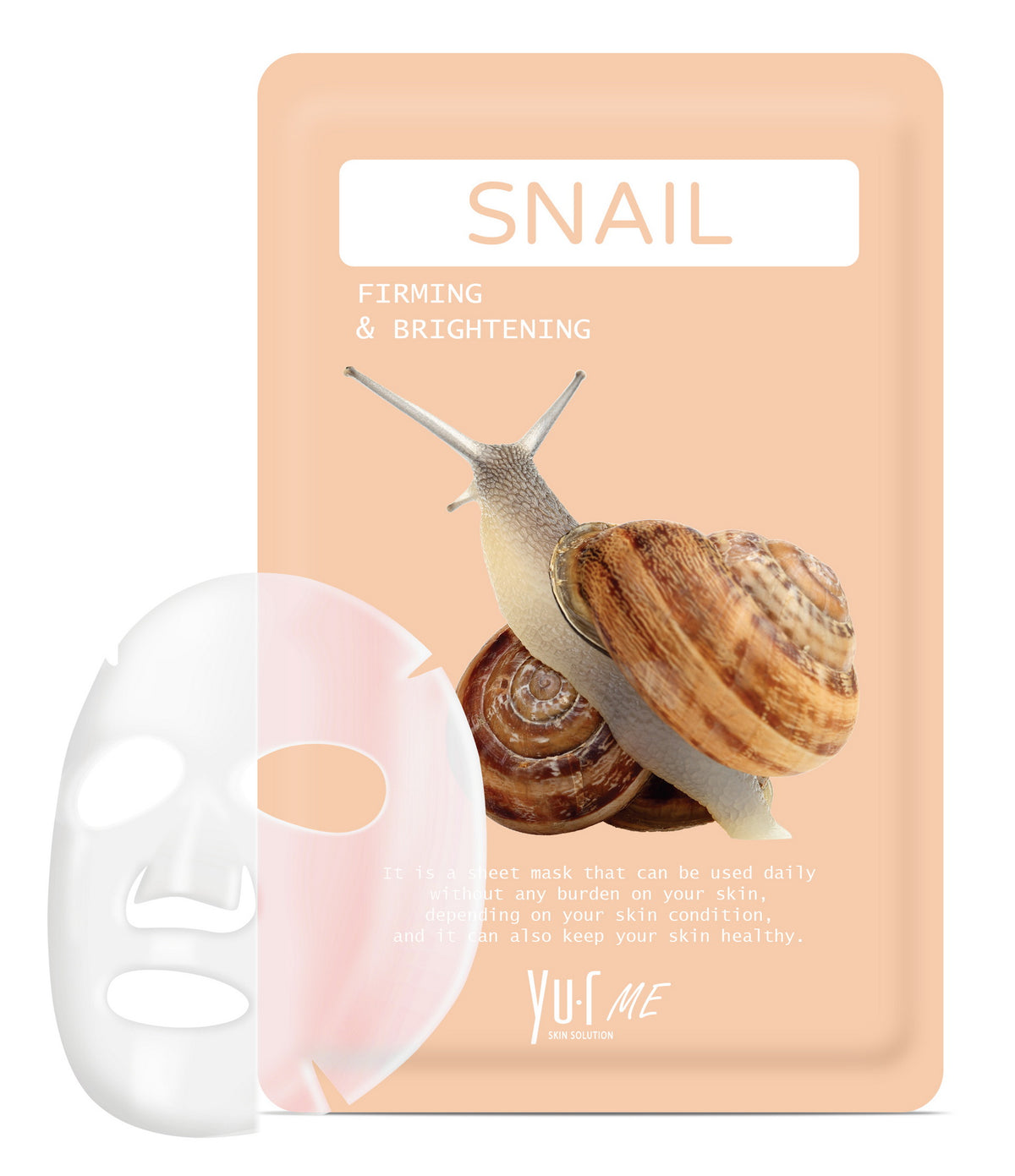 YU.R Me Snail lakštinė veido kaukė su sraigių mucinu, 1 vnt. (25 g)