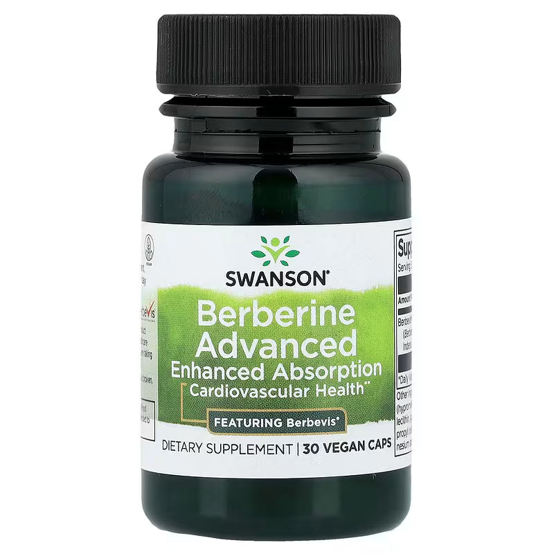 Swanson Berberine Advanced su Berbevis® 550 mg – 30 augalinių kapsulių, pakuotė