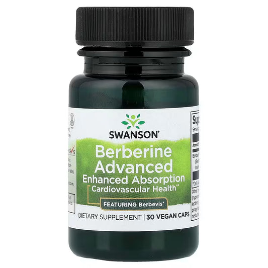 Swanson Berberine Advanced su Berbevis® 550 mg – 30 augalinių kapsulių, pakuotė