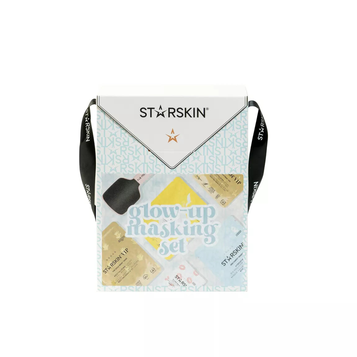 STARSKIN Glow-up dovanų rinkinys – veido, lūpų, paakių, rankų ir pėdų kaukės bei šveitiklis. Prabangi SPA odos priežiūra namuose. Pagaminta Korėjoje.
