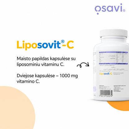 Osavi Liposovit-C – 1000 mg liposominio vitamino C dviejose kapsulėse