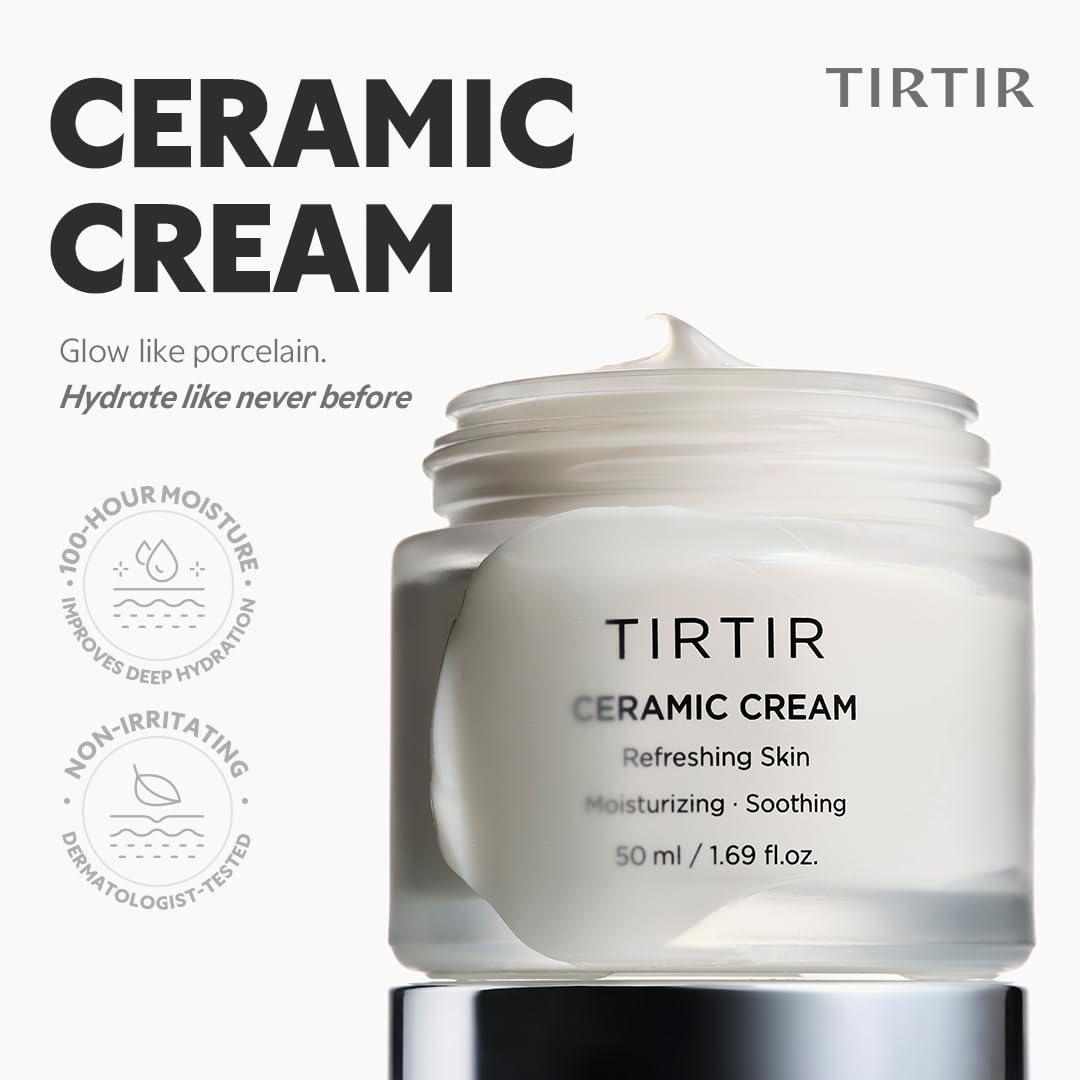 Keramidais praturtintas veido kremas sausai ir jautriai odai – TIRTIR Ceramic Cream