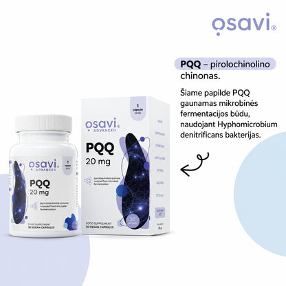 Osavi PQQ 20 mg – fermentacijos būdu gautas pirolochinolino chinonas