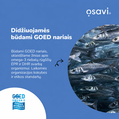 Osavi narystė GOED organizacijoje ir žuvų būrio nuotrauka