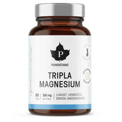 Puhdistamo Tripla Magnesium magnis, 60 kapsulių