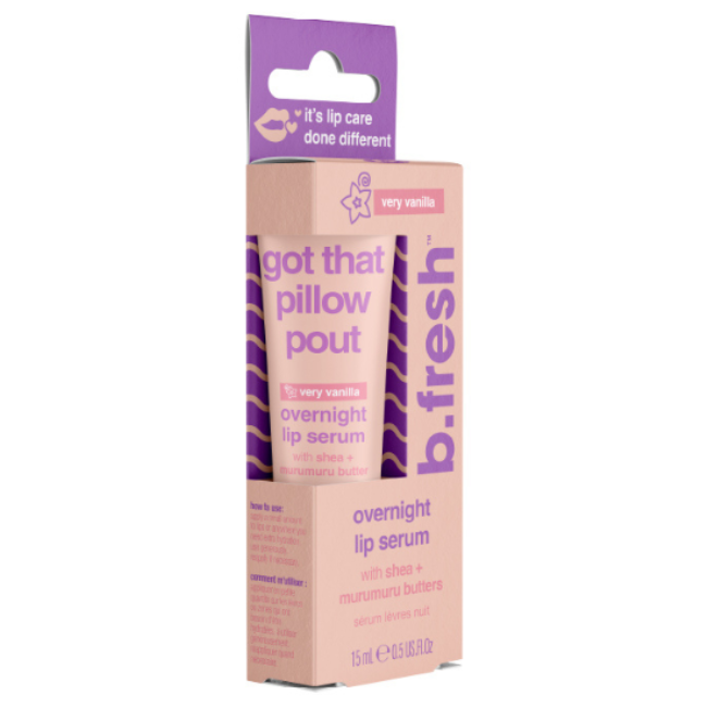 b.fresh Got That Pillow Pout Overnight Lip Serum maitinamasis naktinis lūpų serumas su shea ir murumuru sviestais 15 ml