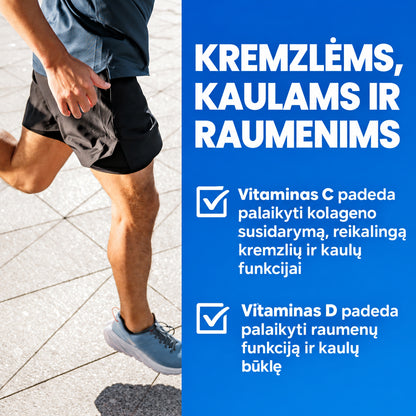 Joint Support Max – vitaminų C ir D funkcijos kremzlėms, kaulams ir raumenims