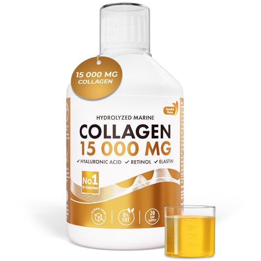 Swedish Nutra Marine Collagen 15000 mg skystas jūrinis kolagenas, 500 ml buteliukas