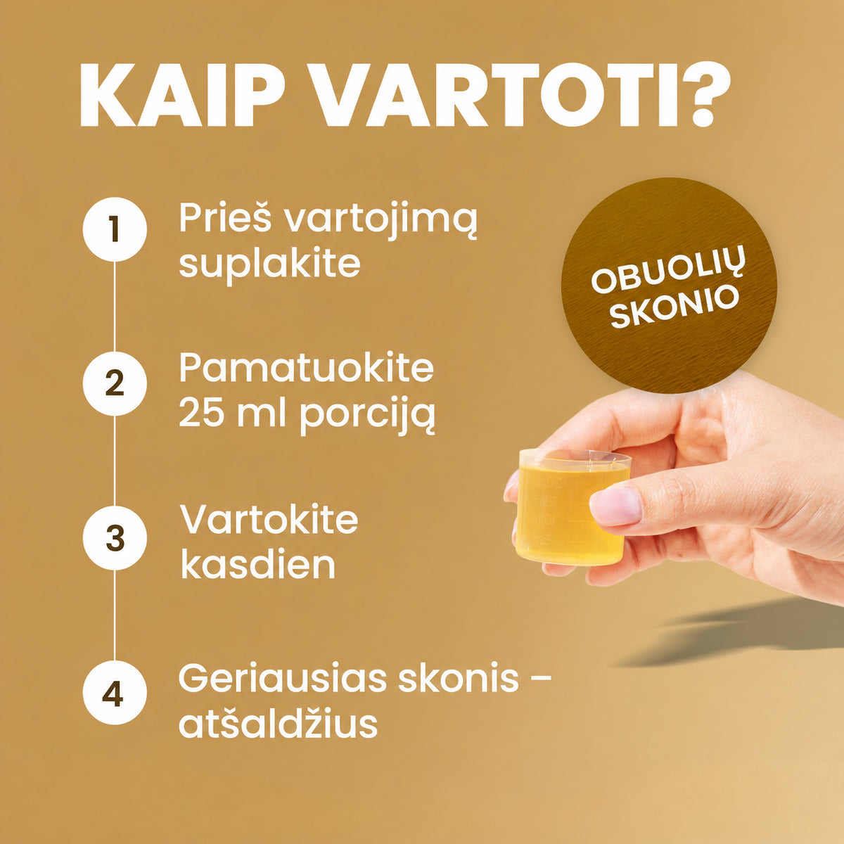 Swedish Nutra Marine Collagen vartojimas – 25 ml obuolių skonio porcija