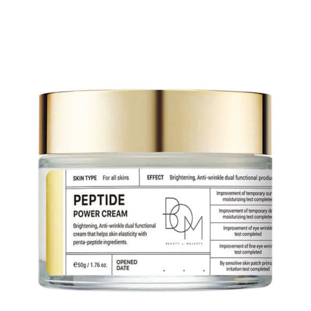 BOM Peptide Power Cream drėkinantis veido kremas su peptidais ir auksu