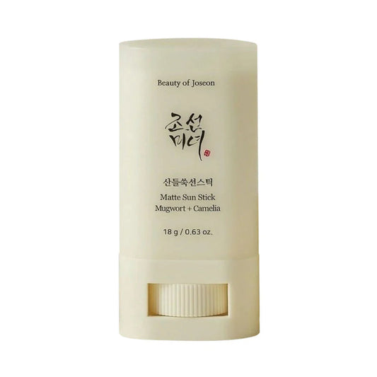 Beauty of Joseon Matte Sun Stick – SPF50 pieštukas riebiai ir mišriai odai su pelynu ir kamelija
