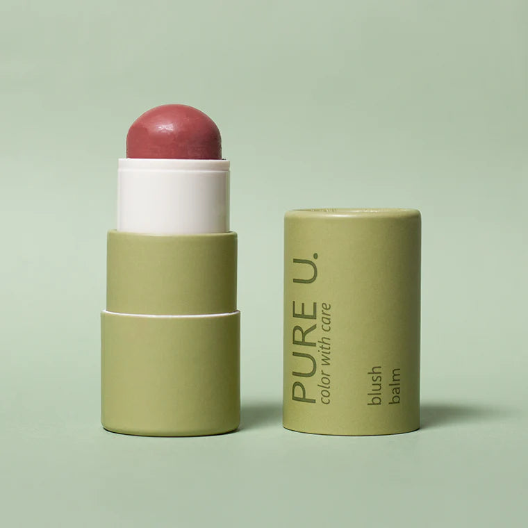 PURE U. Blush Balm kreminiai skaistalai jautriai odai – veganiški, natūralūs, be kvapiklių, tinka visų tipų odai