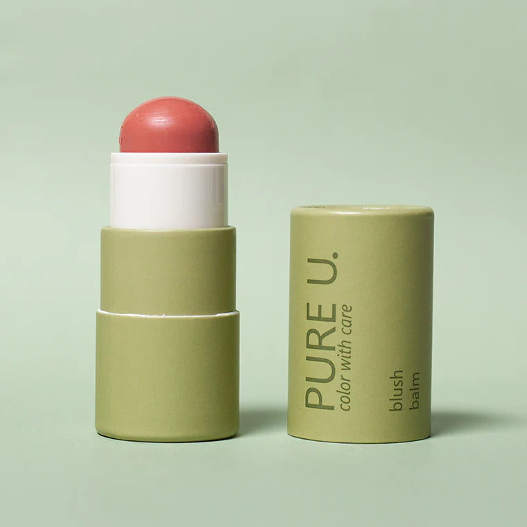 PURE U. Blush Balm kreminiai skaistalai jautriai odai – veganiški, natūralūs, be kvapiklių, tinka visų tipų odai