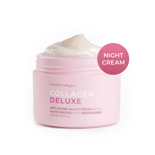 Deluxe Retinol Night Cream buteliukas 50 ml – anti-age naktinis kremas su retinoliu ir kolageno peptidais.