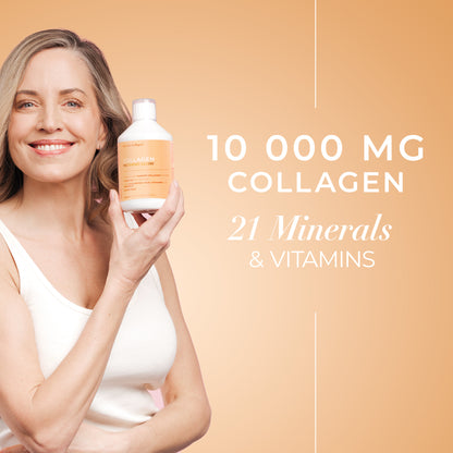 Collagen Morning Glow pakuotė – maisto papildas grožiui ir energijai, palaikantis odą, plaukus ir nagus.