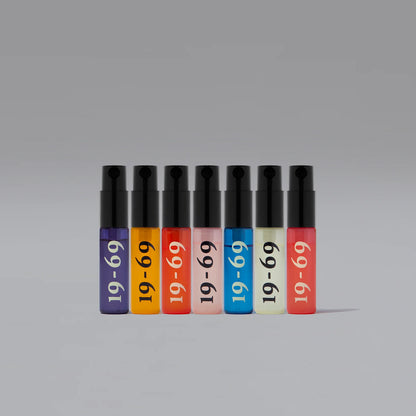 Discovery Set – 7 nišinių kvepalų miniatiūros, 2.5 ml, Purple Haze, Capri, Kasbah, Rainbow Bar, Láir Barbès, Invisible Post, La Habana