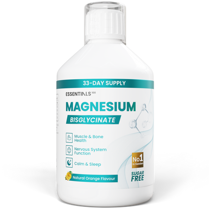 Essentials 100 skystas magnio bisglicinatas su vitaminu C B6 B12 500 ml - nervų sistemai ir raumenims