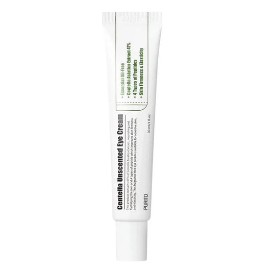PURITO Centella Unscented Eye Cream – bekvapis paakių kremas su centele ir peptidais, 30 ml
