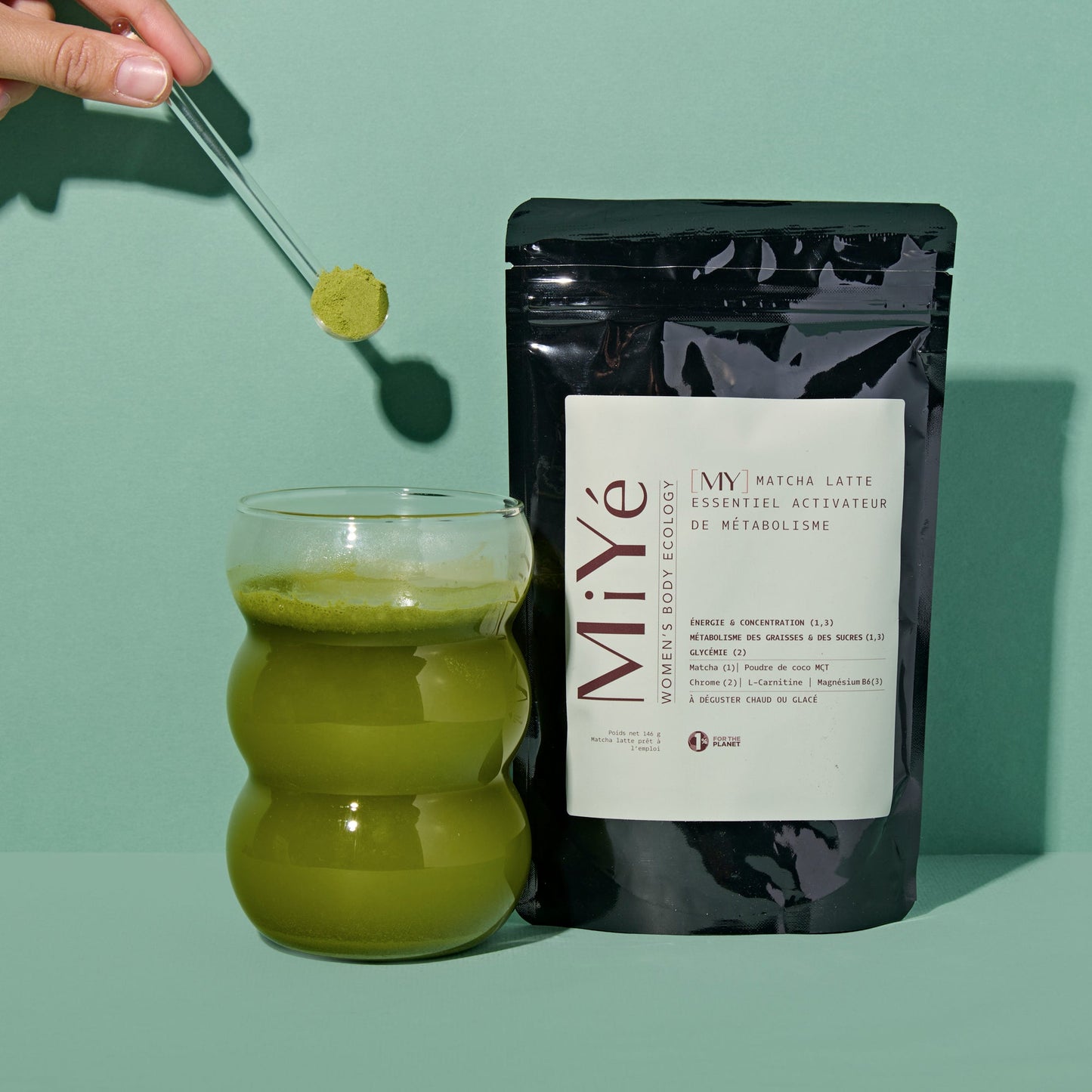 Funkcinis matcha latte gėrimas medžiagų apykaitai palaikyti