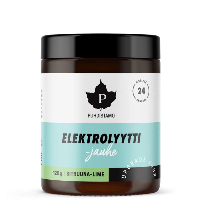 Puhdistamo citrinų-laimų skonio elektrolitai be cukraus, 120 g