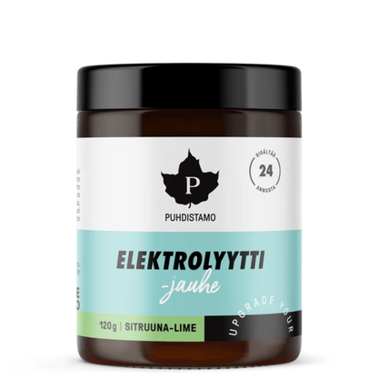 Puhdistamo citrinų-laimų skonio elektrolitai be cukraus, 120 g
