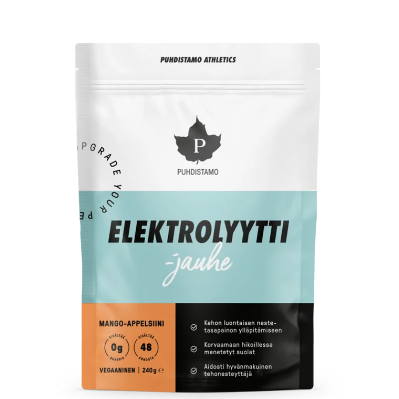 Puhdistamo mango-apelsinų skonio elektrolitai be cukraus, 120 g