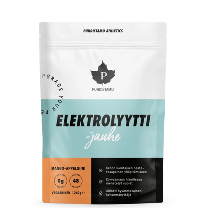 Puhdistamo mango-apelsinų skonio elektrolitai be cukraus, 120 g