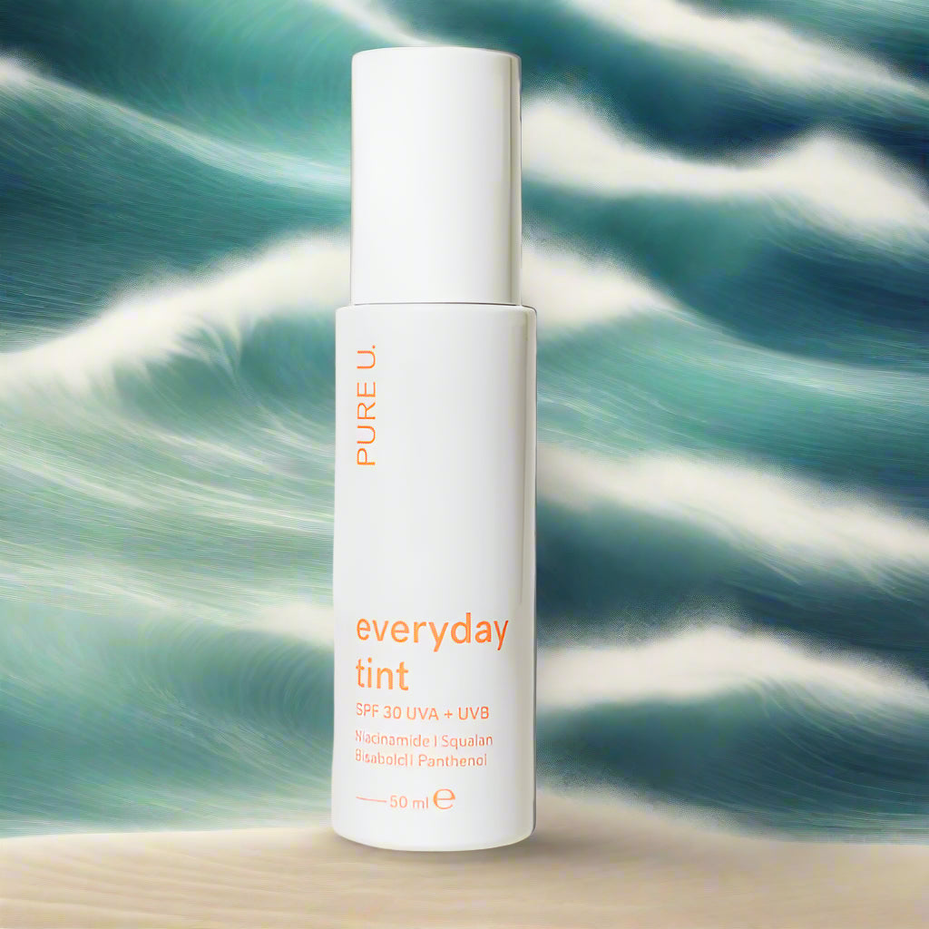 PURE U. Everyday Tint SPF 30 – veganiškas, natūralus SPF kremas su atspalviu, 50 ml pakuotė, pagaminta Vokietijoje
